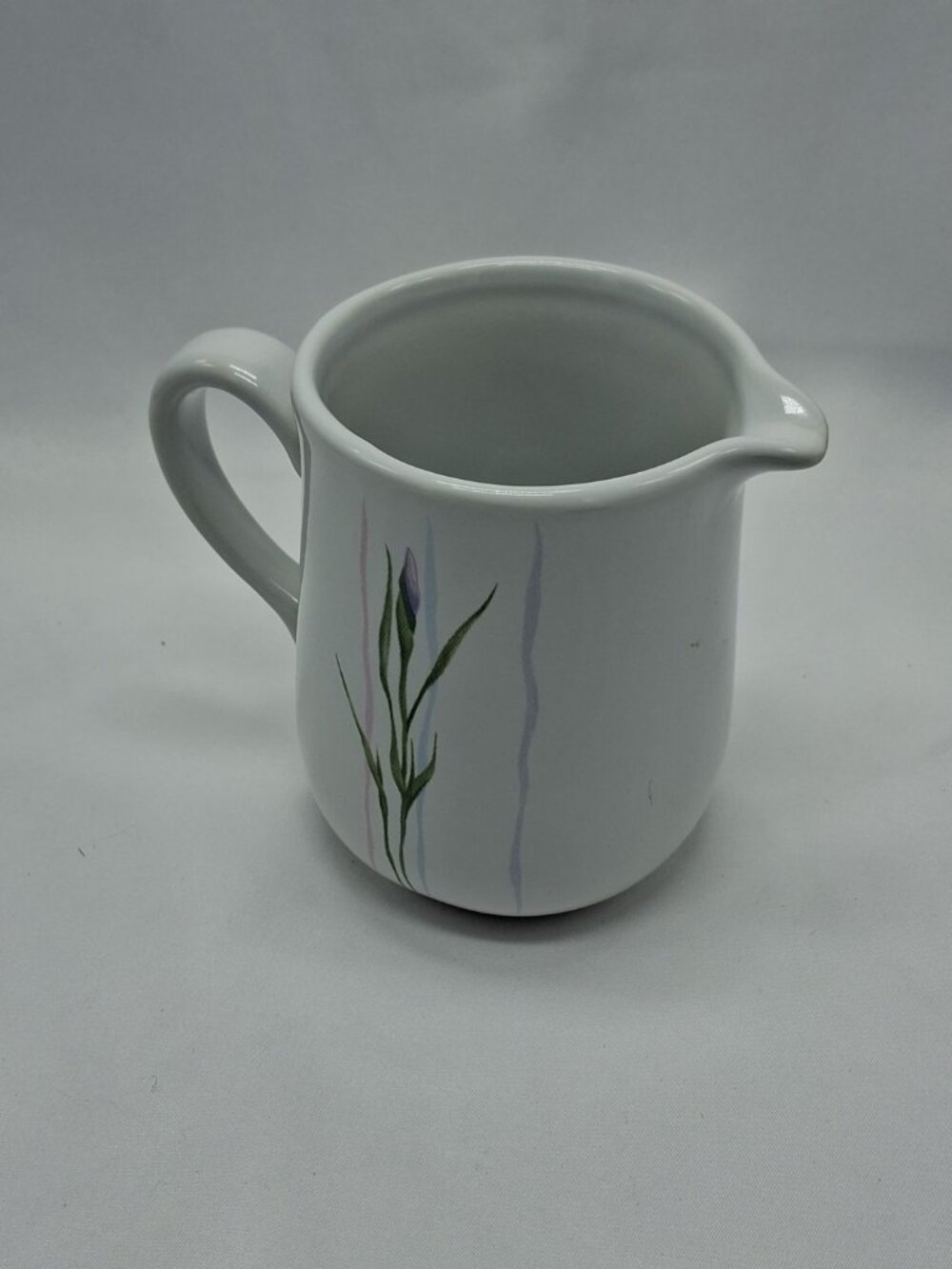 CORELLE Coordinates SHADOW IRIS CREAMer Pitcher,  Stoneware.